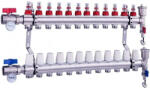 LEDNET Fűtési osztó-gyűjtő 12 körös áramlásmérős fűtési elosztó eurokónusz csatlakozóval (OSZTO_GYUJTO_12_KOR_EURO)