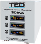 TED Electric Stabilizator de tensiune cu servomotor trifazat-trifazat TED 000156, 30000 VA, 24000 W, regleta (TED000156)