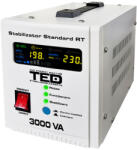 TED Electric Stabilizator de tensiune cu 2 prize TED RT TED000149, 3000 VA, 1800 W (TED000149)