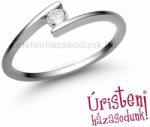 Úristen, házasodunk! E7FZF - FEHÉR ZAFÍR köves fehér arany Eljegyzési Gyűrű