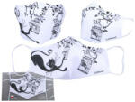 Hanipol Carmani Textilmaszk 18, 5x13, 5cm, polyester, fekete macskás, kalitka (nem orvosi célra)