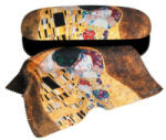 Fridolin Szemüvegtok textilbevonatú, törlőkendővel, 16x4x6, 5cm, Klimt: The Kiss