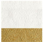 Ambiente Elegance Dip Gold dombornyomott papírszalvéta 25x25cm, 15db-os