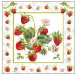 Ambiente Fresh Strawberries papírszalvéta 25x25cm, 20db-os - perfectodekor