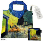 Fridolin ECO bevásárló táska újrahasznosított műanyag palackból, 48x60cm, összehajtva: 15x12cm, Van Gogh: Kávéház éjjel