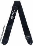 Fender Black Poly Strap White Fender Logo heveder