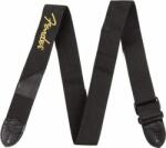 Fender Black Poly Strap Yellow Fender Logo heveder