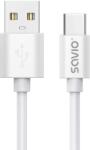 SAVIO Cablu Date/Incarcare Savio USB-A USB-C 3m Alb (5901986047490)