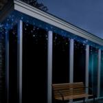 Lumineo LED jégcsap fényfüggöny, hideg fehér, kék 20m (490 LED) (494793)