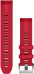 Garmin Curea Garmin Quickfit 22mm, de silicon, roșu, cataramă argintie (Fenix 7/6/5, Epix 2, MARQ 2 aj. )