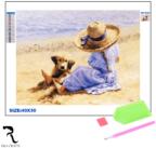 RIla Crafts Диамантена мозайка - гоблен Rila Crafts, 30х40см, Жена на плажа (R1-12D) - technomani