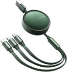Mcdodo Cablu 3 in 1 Retractable Lightning & MicroUSB & Type-C Green (3A, 1.2m)-T. Verde 0.1 lei/buc (CA-7251) - pcone