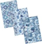 Quadrat Antislip Rococo Fürdőszobaszőnyeg, 65x45cm, Mintás, Kék Alapszín