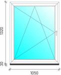  105×132 Bukó-nyíló műanyag ablak (2520)