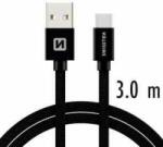 SWISSTEN Adatkábel Swissten textil USB-C konektorral és gyorstöltés támogatással, fekete (71527900)