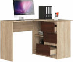 AKORD Sarok íróasztal Akord Furniture 124x77x85cm, sonoma tölgy-wenge (5907504381367)