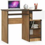  Íróasztal - Akord Furniture - 90 cm - kézműves tölgy / fehér (5907504385013)