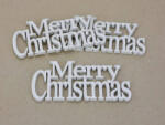  Fa - " Merry Christmas" felirat koszorúra fehér 14cm 3db/csomag (4360)