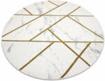 Glamour EMERALD szőnyeg 1012 kör - glamour, elegáns márvány, geometriai krém / arany kör 160 cm (AF503)