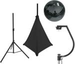 EUROLITE Set Mirror ball 30cm black with stand and tripod cover black (20000706) - mangosound