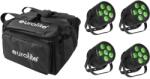 EUROLITE Set 4x LED Silent Par 6 QCL Floor bk + Soft Bag (20000957) - mangosound