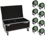 EUROLITE Set 8x LED IP PAR 7x9W SCL Spot + Case with wheels (20000883)