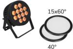 EUROLITE Set LED IP PAR 12x8W QCL Spot + 2x Diffuser cover (15x60° and 40°) (20000671)