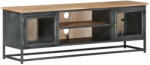 vidaXL szürke tömör akácfa és acél TV-szekrény 120 x 30 x 40 cm (323499)