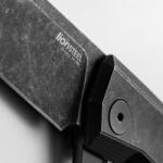 lionSTEEL Myto este un cuțit de închidere EDC de înaltă tehnologie, complet negru, cu lama din oțel M390 cu clip de centură MYTO MT01B BW