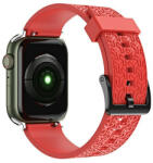 Apple Watch 1-6, SE, SE (2022) (38 / 40 mm) / Watch 7-8 (41 mm), szilikon pótszíj, állítható, 3D minta, piros - tok-shop