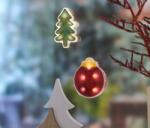 Tchibo LED-es ablakdíszek Fenyőfa: sötétzöld Karácsonyfa gömb: piros
