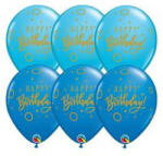 Qualatex Szülinapi lufi 11" 28cm, 6db/csom, Happy Birthday, q29300rp (LUFI505358)