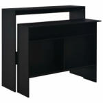 vidaXL Masă de bar cu 2 blaturi, negru, 130x40x120 cm (280218)