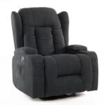 UNIZDRAV Relaxációs állítható fotel, fekete szövet