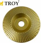 TROY Диск за дърво - за ъглошлайф / Диск за шлайфане на дърво / Troy 25072 / 100 мм - коничен / тртапецовиден (T 25072)