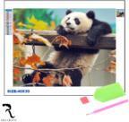 Rila Crafts Диамантена мозайка - гоблен Rila Crafts, 30х40см, Панда (R1-12P) - technomani