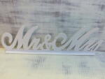  Fa "Mr & Mrs" írott felirat talppal fehér 49cm (16331_FEH)