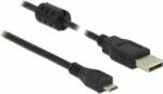 Delock USB 2.0-A apa - MicroUSB-B apa Összekötő kábel 2m - Fekete (84903)