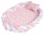  Bambilino fonott babafészek párnával - Unikornis minta Rózsaszín (127)