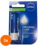 Nivea Set 3 x Balsam pentru Buze Nivea Original Care