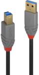 Lindy USB 3.0 Csatlakozókábel [1x USB 3.0 dugó, A típus - 1x USB 3.0 dugó, B típus] 2.00 m Fekete (36742) (36742)
