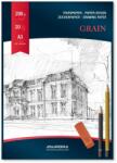 Aurora Bloc desen A3, 20 file - 200g/mp, AURORA Grain - carton alb (BL13)