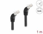 Delock Cablu de retea RJ45 Cat. 6A S/FTP unghi jos/jos 45 grade 1m Negru, Delock 80275 (80275)