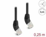 Delock Cablu de retea RJ45 Cat. 6A S/FTP unghi sus/sus 45 grade 0.25m Negru, Delock 80259 (80259)