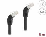 Delock Cablu de retea RJ45 Cat. 6A S/FTP unghi jos/jos 45 grade 5m Negru, Delock 80278 (80278)