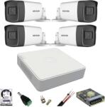 Hikvision Kit de supraveghere Hikvision cu 4 camere de 2 Megapixeli, Infrarosu 40M, DVR cu 4 canale si accesorii incluse SafetyGuard Surveillance