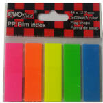 Evo Jelölőcímke műanyag 12, 7x44mm, 5 neon szín 5x20 db EVOFFICE 2 db/csomag (EV6D04)