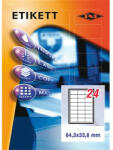 PD Office Etikett címke pd 64.3x33.8 mm szegéllyel 10 ív 240 db/csomag