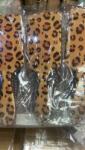 Global Fashion Perie pentru păr, dreptunghiulară, imprimeu leopard, maro deschis