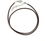  Műbőr nyaklánc kapoccsal - sötétbarna